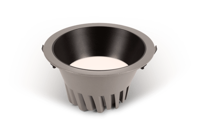 Grijze downlight zwarte reflector